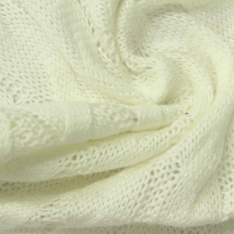 Cream Openwork Pointelle Knit, 240 gsm