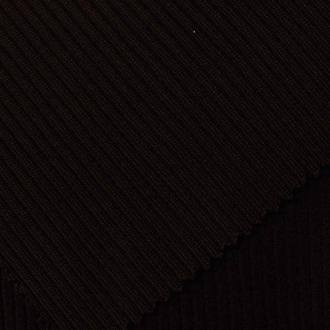 100% Polyester Rib Knit Fabric, 517 gsm, 180 cm — Black