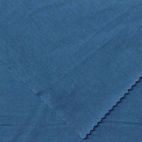 Cotton Polyester Jersey Knit Fabric, 174 gsm, 160 cm — Blue