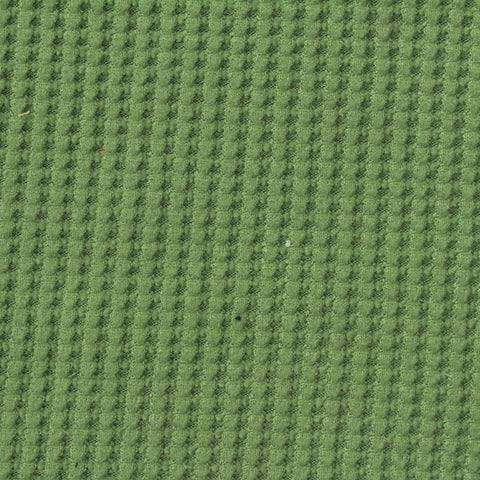 Brushed Polyester Stretch Waffle Knit Fabric, 250 gsm, 145 cm — Green