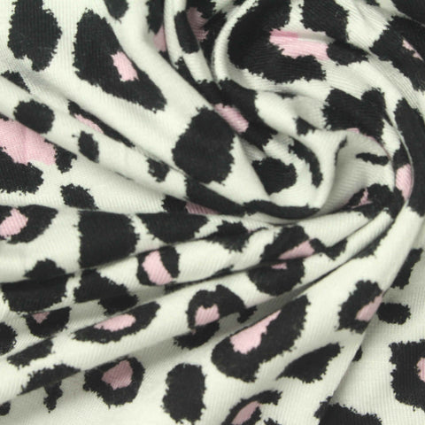 Black Leopard Jersey Knit, Viscose, 250 gsm, ref EF-254111