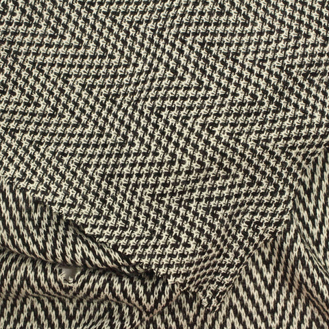 Black Chevron Chunky Knit, Cotton-Poly, 166 gsm