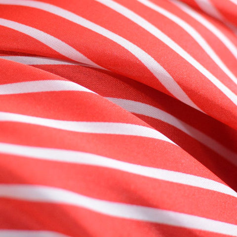 White Vertical-Stripe Chiffon, Polyester, 75 gsm