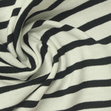 Cream Stripes Jersey Knit, Cotton — photo 3