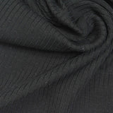 Tencel Lyocell Stretch Rib Knit Fabric, 280 gsm — Black — photo 3