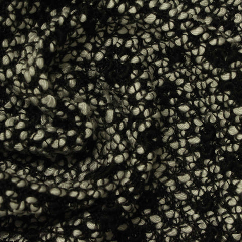 Polyester Viscose Chunky Knit Fabric, 455 gsm, 170 cm — Black