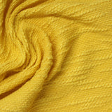 Slub Cotton Polyester Stretch French Terry Fabric, 265 gsm, 170 cm — Yellow — photo 3