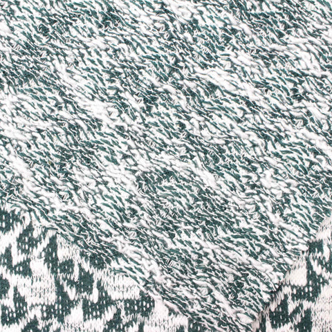 Dark Green Abstract Chunky Knit, Cotton-Poly