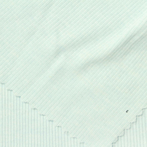 Cotton Polyester Stretch Rib Knit Fabric, 170 gsm — Blue