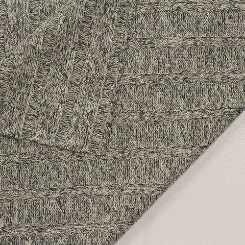 Heathered Grey Marl Rib Knit, Viscose-Poly, 193 gsm