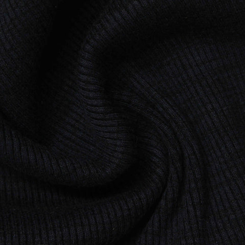 Black Rib Knit, Poly-Cotton