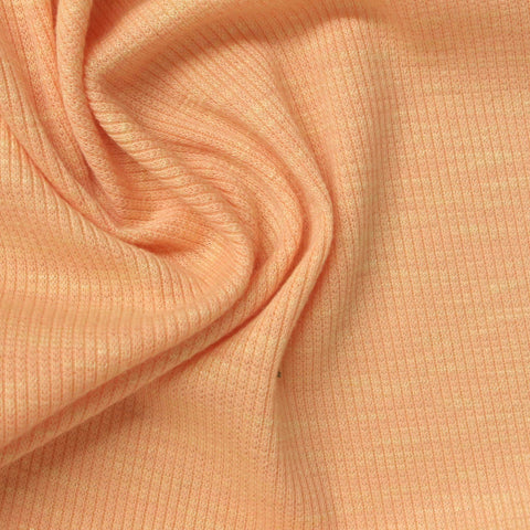 Peach Marl Rib Knit, Poly-Viscose, 235 gsm