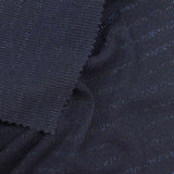 Blue Horizontal-Stripe Rib Knit, Poly-Cotton — photo 3