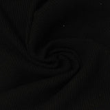 Polyester Cotton Rib Knit Fabric, 266 gsm, 165 cm — Black — photo 3