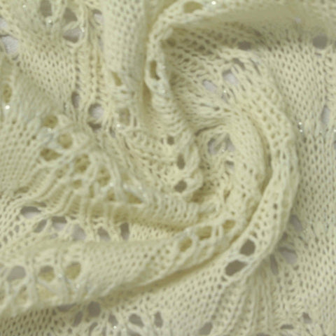 Cream Openwork Pointelle Knit, Poly-Cotton, 260 gsm
