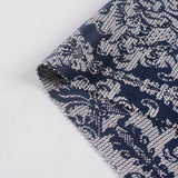 Dark Blue Damask Jacquard, Poly-Cotton — photo 3