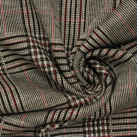 Black Plaid Jacquard, Poly-Viscose, 270 gsm