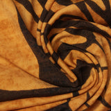 Dark Brown Animal Print Linen-Look, Polyester — photo 3