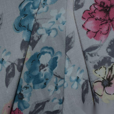 Pink Bold-Floral Voile, Viscose