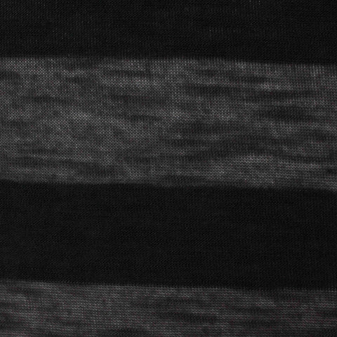 Striped Polyester Viscose Stretch Knit Fabric, 132 gsm, 145 cm — Black