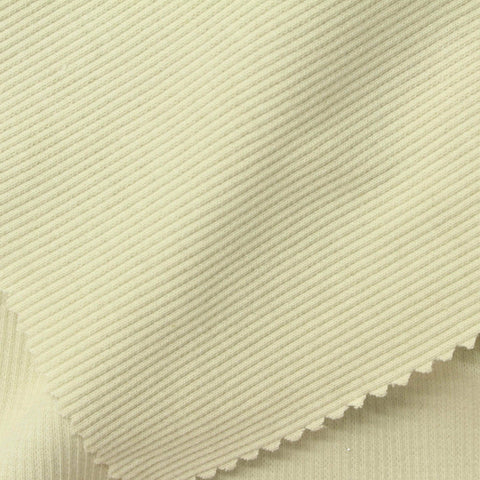 Cotton Stretch Rib Knit Fabric, 300 gsm, 130 cm — Yellow
