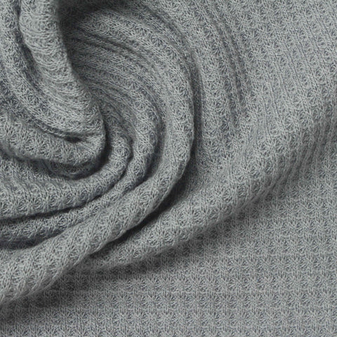 Polyester Viscose Waffle Knit Fabric, 220 gsm, 170 cm — Grey