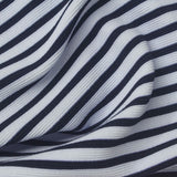 Striped Polyester Stretch Knit Fabric, 300 gsm, 160 cm — Navy — photo 3