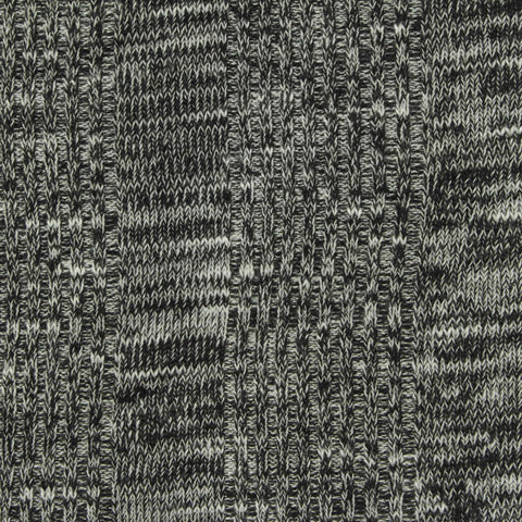 Black Heathered-Marl Rib Knit, Polyester, 290 gsm