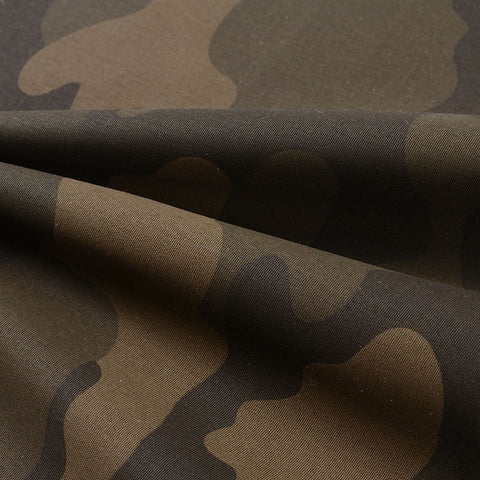 Brown Camo Woven, Poly-Cotton