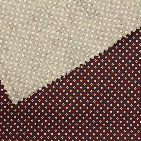 White Geometric-Diamond Poplin, Cotton