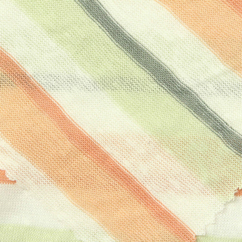 Light Green Horizontal-Stripe Knit, Viscose-Poly, 140 gsm