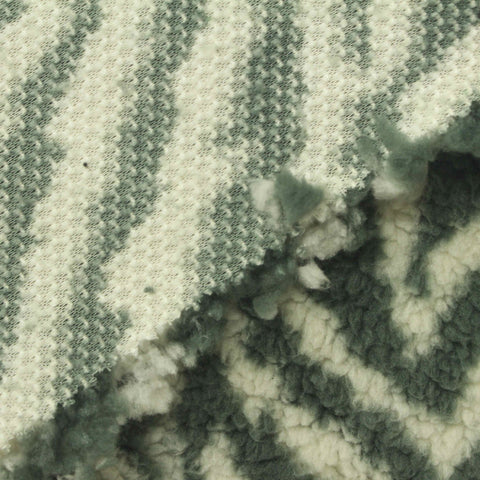 Dark Green Wavy-Animal Print Minky, Polyester