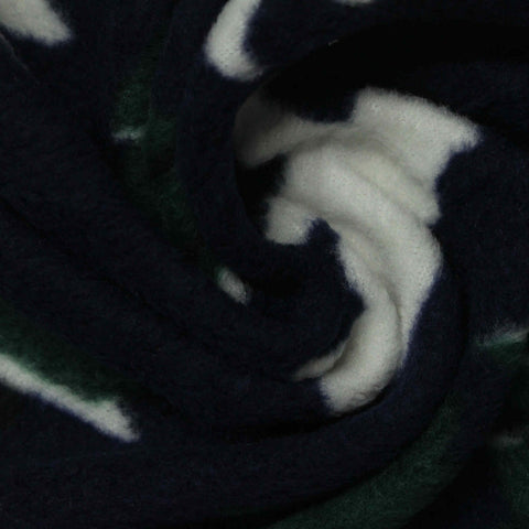 Dark Green Camo Fleece, Polyester
