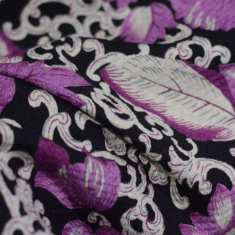 Purple Floral Mesh, Viscose