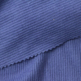 Brushed Polyester Viscose Stretch Rib Knit Fabric, 197 gsm, 135 cm — Blue — photo 3