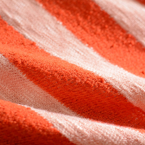 Orange Stripe Chunky Knit, Viscose-Poly