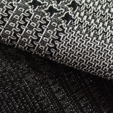 Black Houndstooth Jacquard, Poly-Cotton, 430 gsm