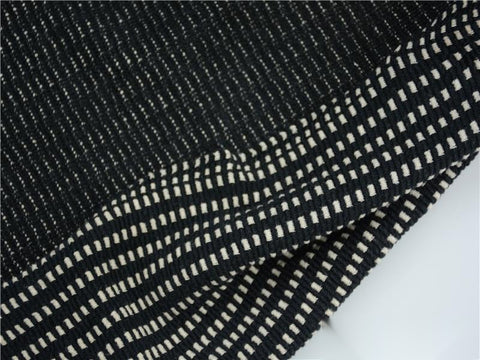 Jacquard Cotton Stretch Knit Fabric, 221 gsm, 152 cm — Black