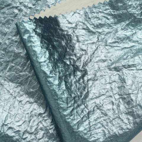 100% Nylon Plissé Fabric, 146 cm — Blue