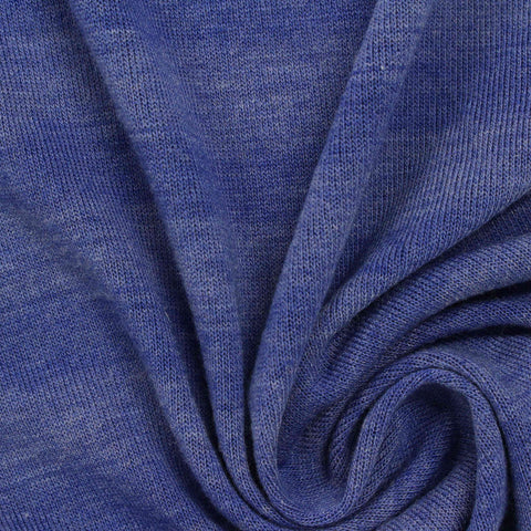 Blue Heathered-Marl Jersey Knit, Poly-Viscose, 209 gsm