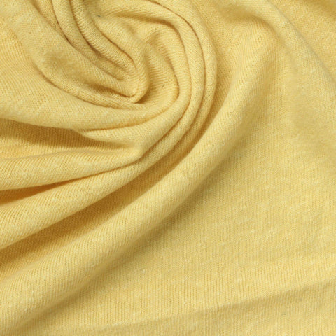 Light Yellow Marl Jersey Knit, Poly-Linen, 150 gsm