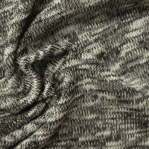 Black Marl Chunky Knit, Polyester, 360 gsm