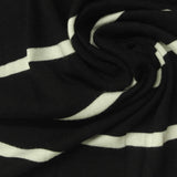 Black Stripes Jersey Knit, Viscose — photo 3