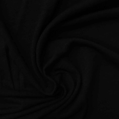 Viscose Polyester Blend Stretch Jersey Knit Fabric, 162 gsm, 165 cm — Black