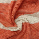 Orange Horizontal-Stripe Jersey Knit, Viscose-Poly — photo 3