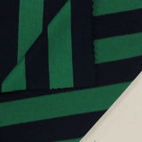 Dark Green Vertical-Stripe Jersey Knit, Viscose — photo 3