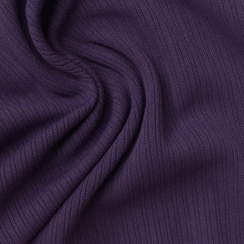 Polyester Stretch Rib Knit Fabric, 280 gsm, 165 cm — Purple