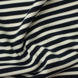 Navy Stripe Ponte Knit, Poly-Viscose — photo 3