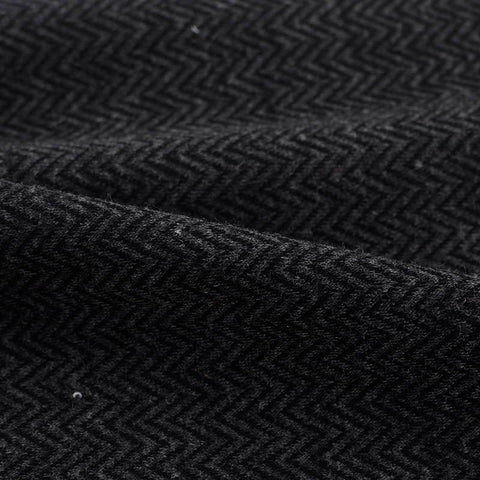 Dark Grey Herringbone Chunky Knit, Polyester