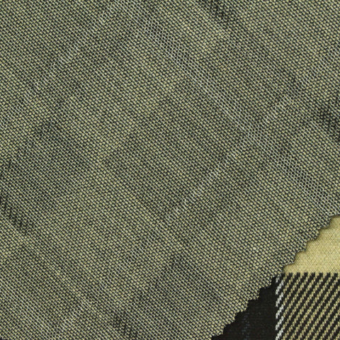 Black Plaid Interlock Knit, Poly-Viscose, 389 gsm
